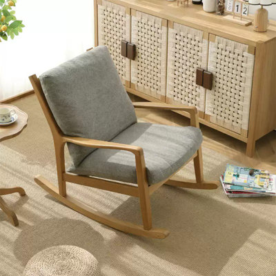 Natural comfortable oak rocking chair