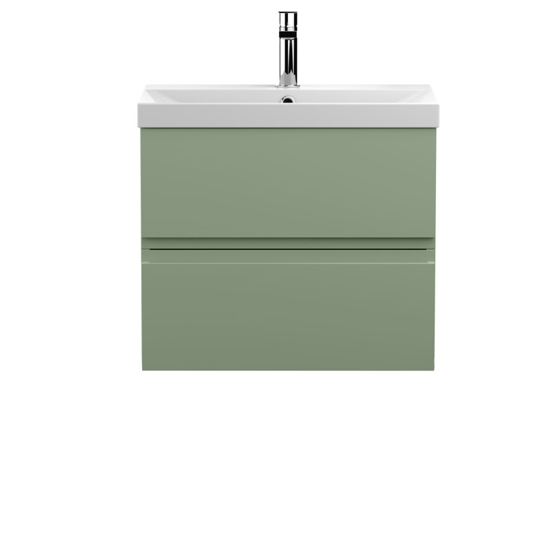 Urban 610 mm Single Vanity with Integrated Basin, Satin Green