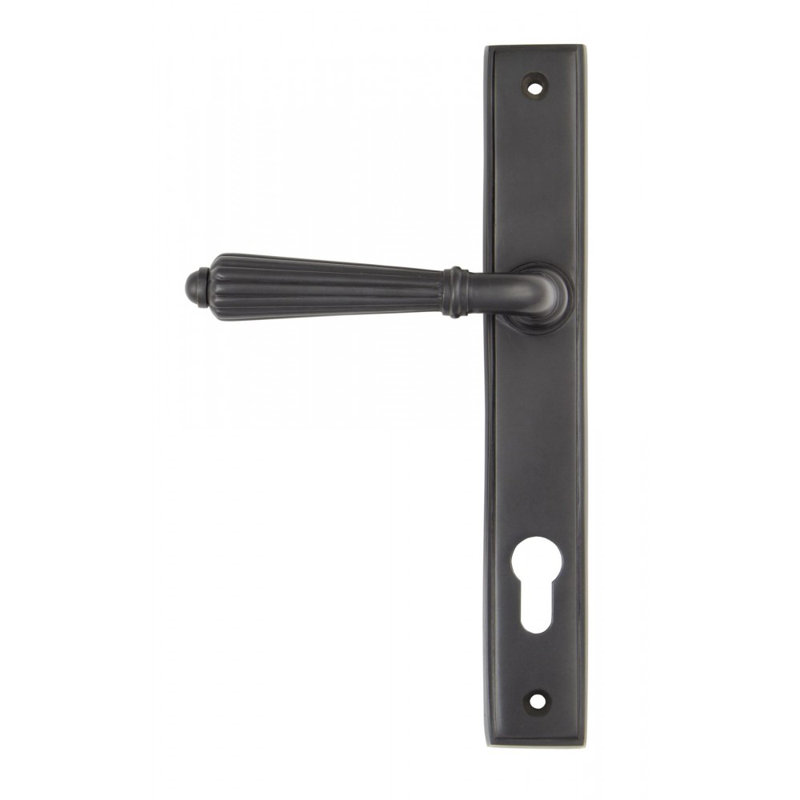 Hinton Lock Door Handle Kit, Aged Bronze