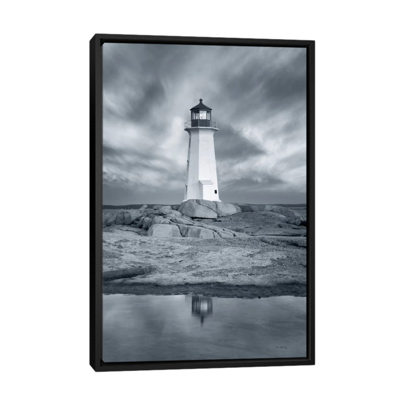 «By The Sea I, No Border», impression sur toile, H 26 po x l 18 po x P 1,5 po, Toile avec cadre flottant noir, Pas de tapis