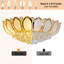 Luminaire de plafond 24 pouces or Lotus, plafonnier encastré de luxe avec télécommande