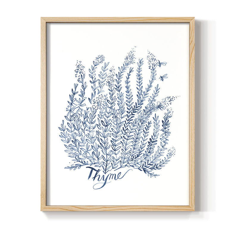 «Summer Herb Garden Sketches IV», reproduction encadrée - bois massif, H 30 po x l 24 po