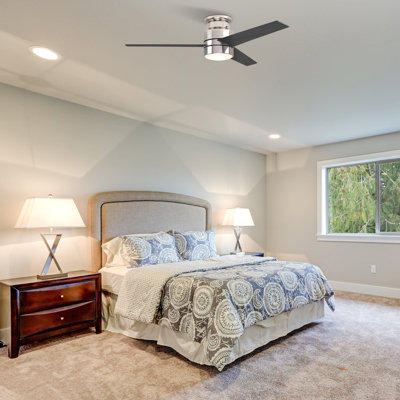 Ventilateur de plafond intelligent Raiden avec ensemble d'éclairage DEL et contrôle mural, fonctionne avec l'assistant Google, Amazon Alexa et les raccourcis Siri.