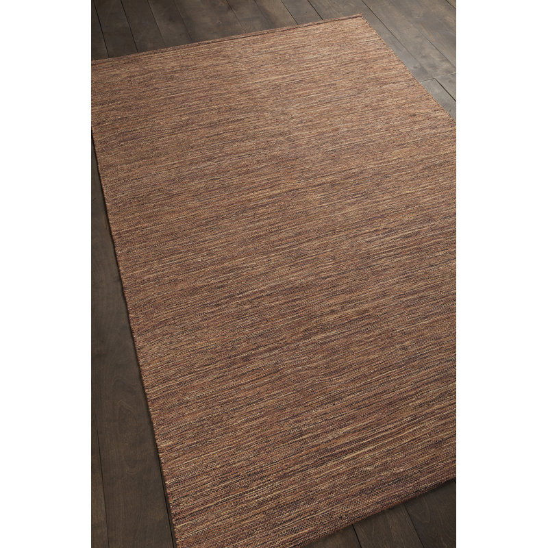 India Hand Loomed Cotton Area Rug in Brown, Rectangle 7'9" x 10'6"