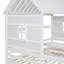 Lit plateforme House avec deux tiroirs pour lits partagés pour garçon et fille, combinaison de 2 lits simples côte à côte-9494378
