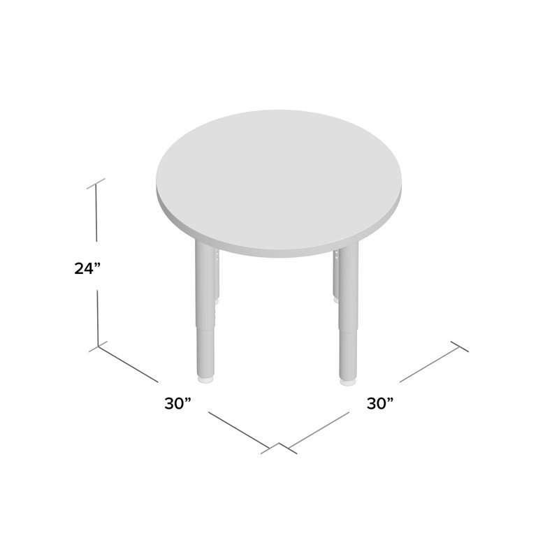 Adjustable Height Natural Wood Round Kids Table