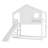 Twin House Bunk Bed With Slide And Storage Shelves, Solid Wood House Loft Bed With Window, Childlike Design, White-1618172387