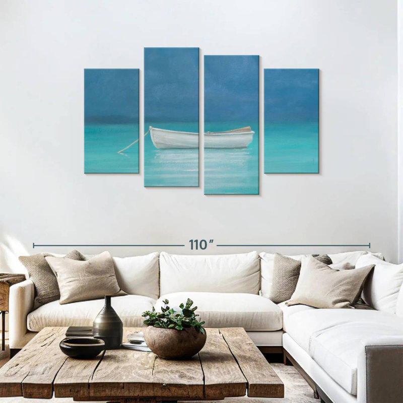 Mehar White Boat Kilifi, 48" H x 75" W
