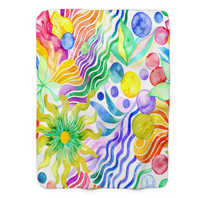 Joyful Hues - 1 Piece Premium Sherpa Blanket