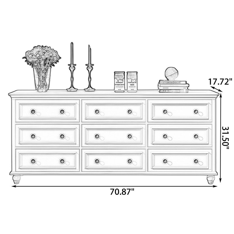 White Solid Wood Accent Cabinet