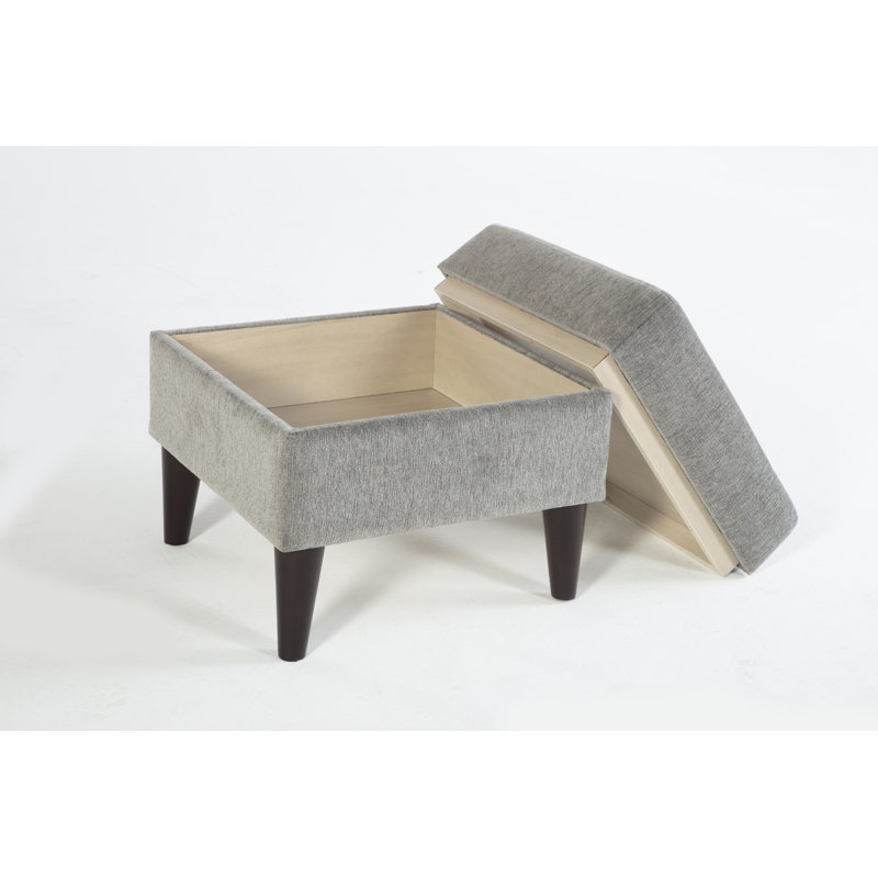 Theo 33.5'' Wide Polyester Armchair And Ottoman, Gray Polyester