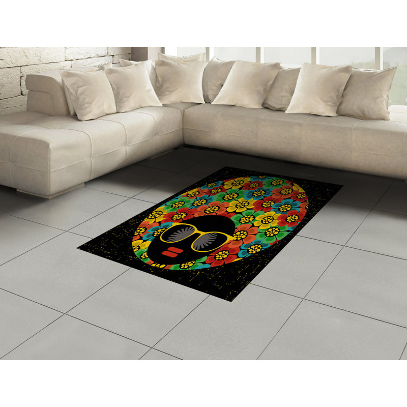 Retro High Density Long Fiber Poly Threads Decorative Area Rug Carpet, Rectangle 4' x 5'8"