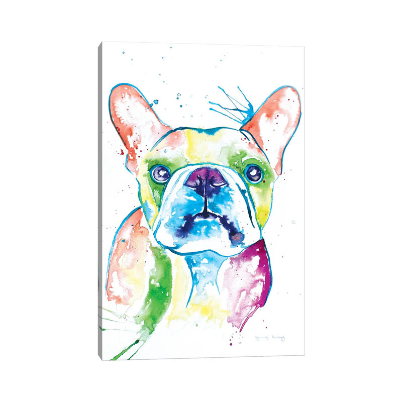 Watercolour Frenchie I by Jennifer Seeley - Wrapped Canvas Print, 66.04 cm H x 45.72 cm W