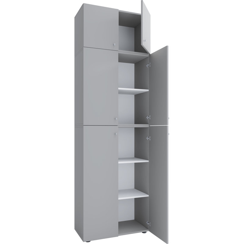 Alixia 70cm Wide File Cabinet, Grey/Brown/Blue