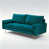 Velours bleu sarcelle