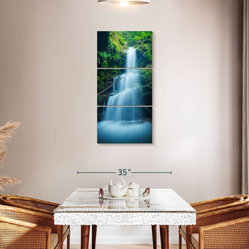 «Asian Waterfalls», reproduction d'art sur toile, H 44 po x l 21 po x P 1,25 po