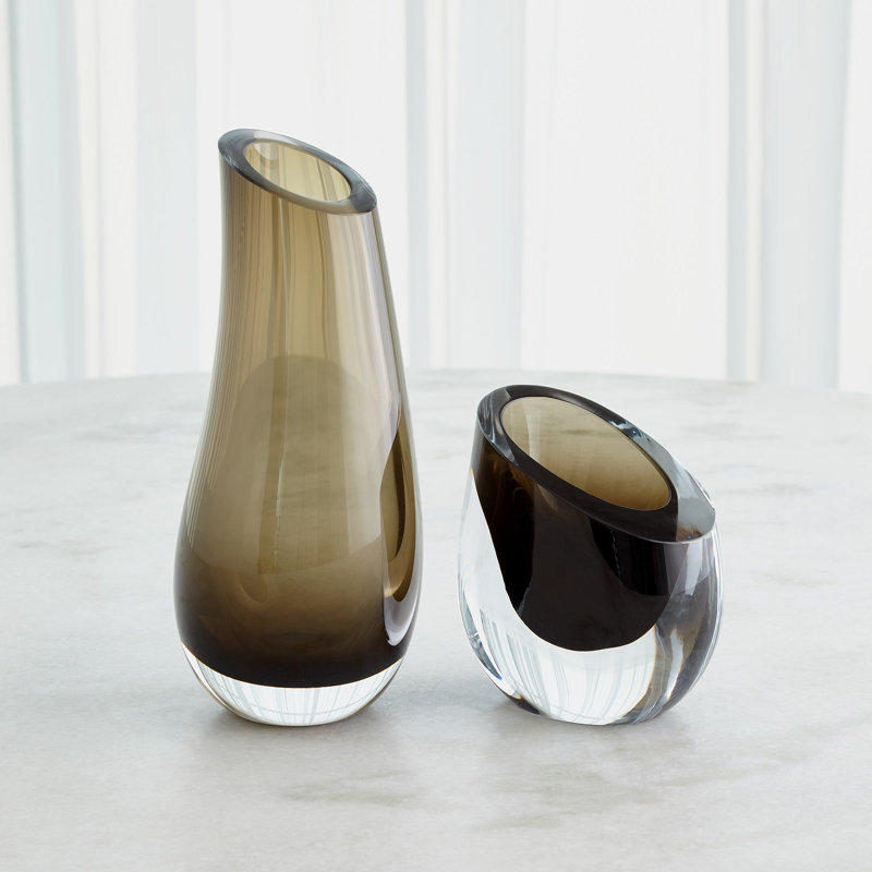 Glass Table Vase, Brown