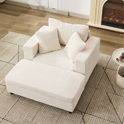 Méridienne avec canapé-lit d'appoint amovible, canapé-lit rembourré avec coussins, fauteuil rembourré à assise profonde moderne pour le salon, la chambre à coucher