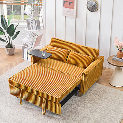 Pull-Out And Push-In Sofa With A Movable Tabletop And Usb Ports, Living Room Couch