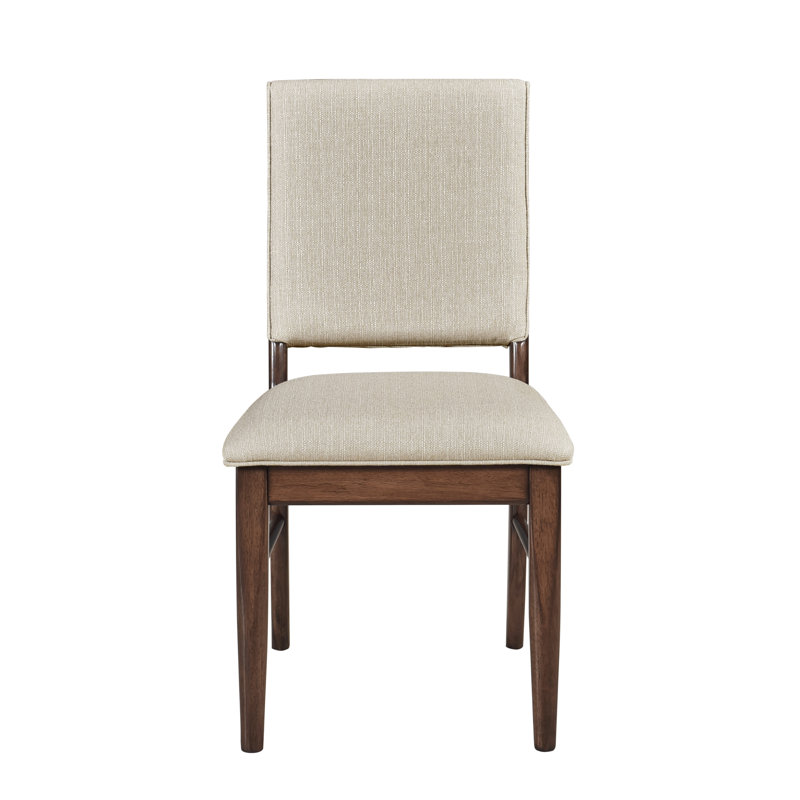Ensemble de 2 chaises d'appoint au design moderne avec dossier rembourré en tissu et finition brune