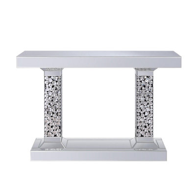 Rosalinda 14'' Glass Top Console Table