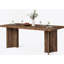 Table de salle à manger de 63 po pour 4 à 6 personnes - Table de cuisine rectangulaire rustique en bois avec plateau épais, table de salle à manger moderne brun foncé pour la maison, un appartement ou un petit espace