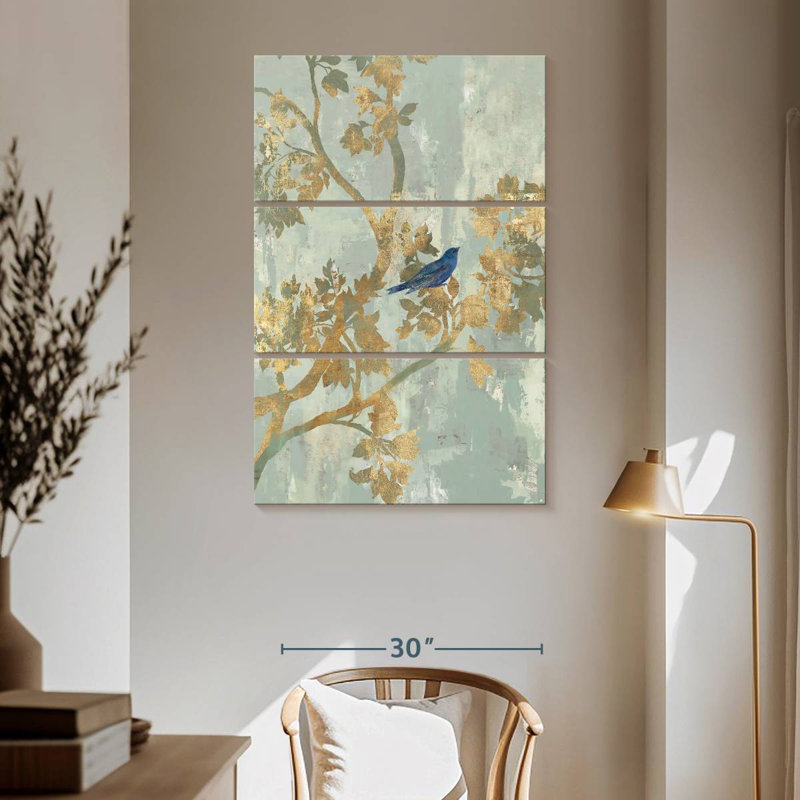 Brampt Perching Blue Bird, 65" H x 42" W