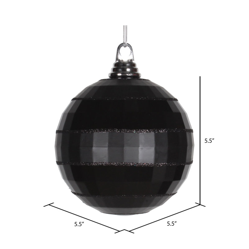 Ornement boule de Noël brillant et mat, Noir