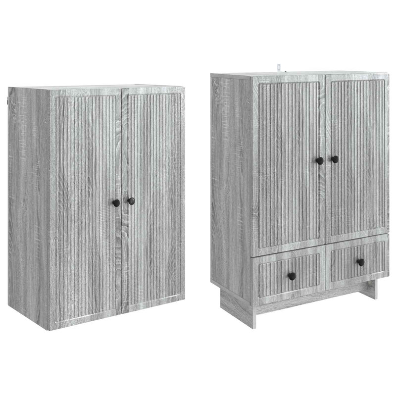 4 -Door 3 Storage Cabinet, Grey Sonoma
