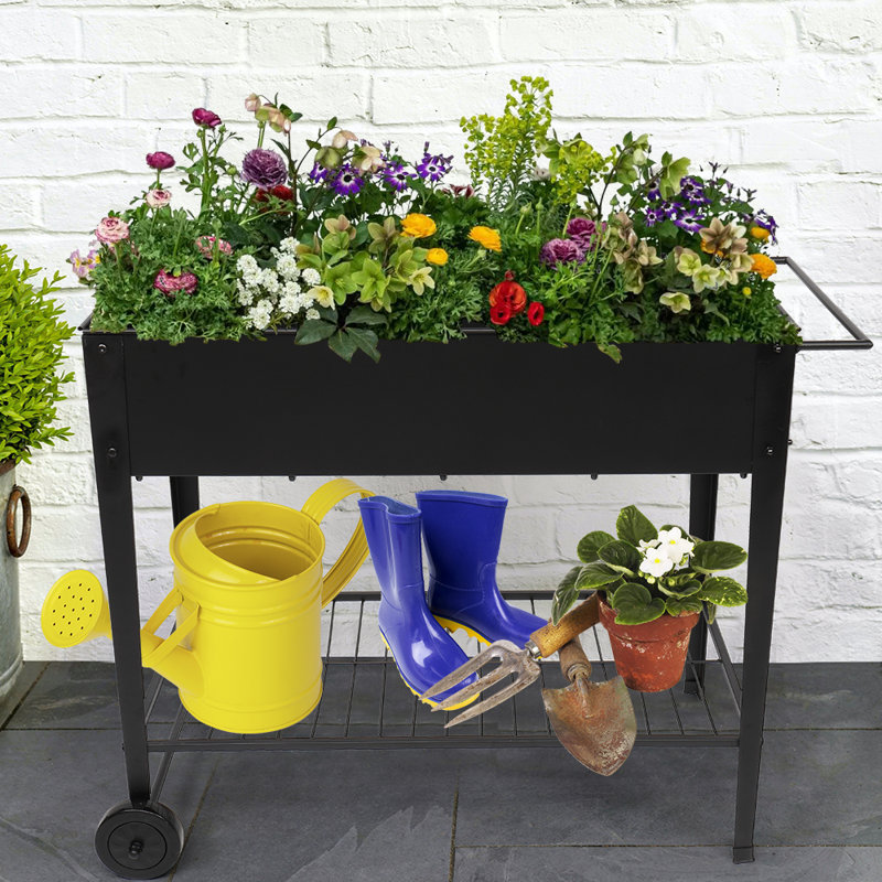 Pot à fleurs surélevé en métal Yara, H 32,09 po x l 37,99 po x P 20,67 po