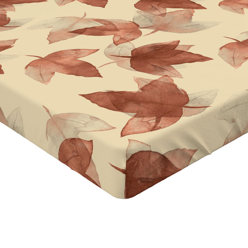 Drap-housse Ambesonne, Drap-housse de taille simple, Crème, marron pâle / floral