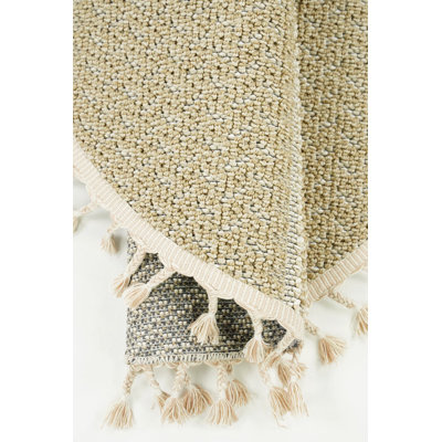 Addelyne Round Geometric and Trellis Indoor / Outdoor Area Rug