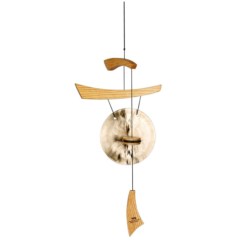 Carillon empereur gong, H 23 po x l 6,5 po x P 1,2 po, Naturel