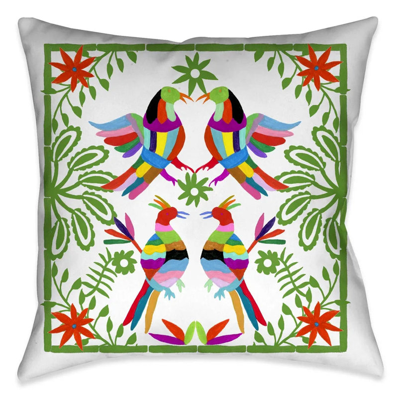 Folk Art Whimsy Throw Pillow