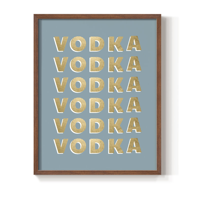 Impression encadrée de vodka - bois massif, Cadre photo brun simple, H 28 po x l 22 po