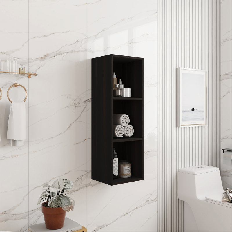 Petites tablettes de rangement murales de 12 pouces, convenant à une petite salle de bain, bureau, pièce de rangement, chêne foncé