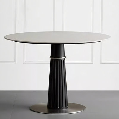 White&Black Round Sintered Stone Dining table