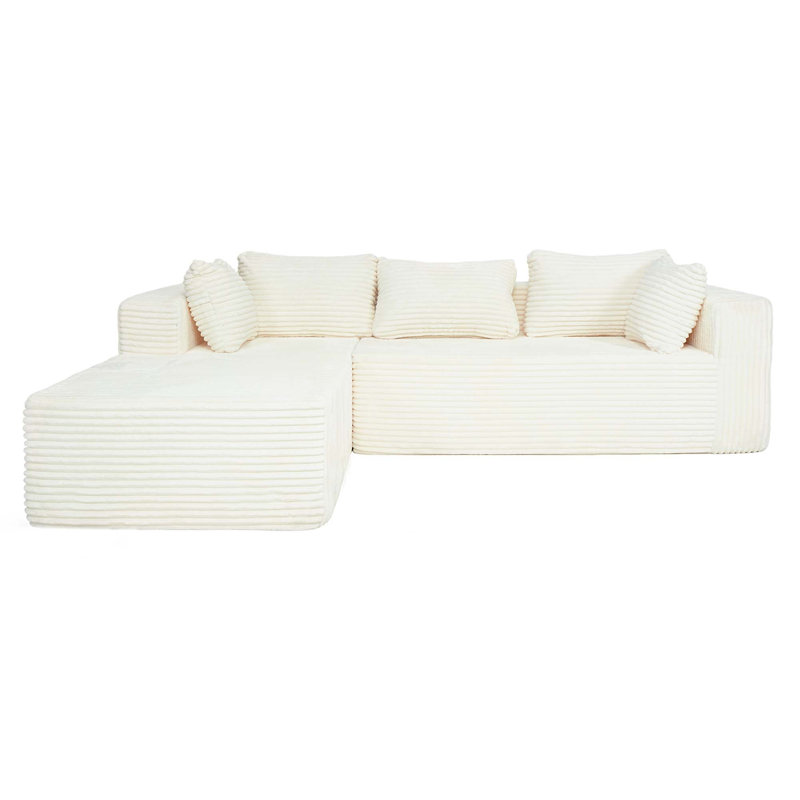 Corduroy Modular Sectional Sofa with Deep Seating Comfort