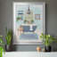 «Blue Bath I», peinture sur toile encadrée-2142061314-2142061312