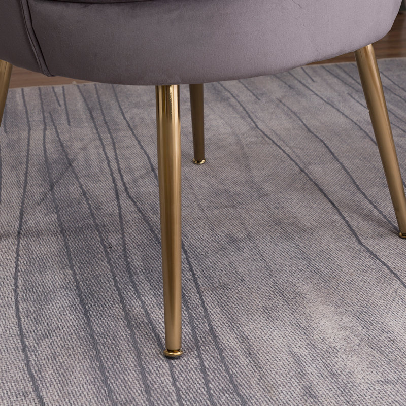 Floreal Velvet Barrel Chair, Gray Velvet