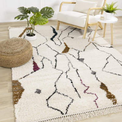 Tapis crème tribal / Sud-Ouest