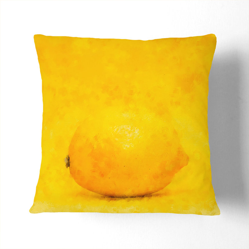Lemon Yellow Square Throw Cushion, 40cm H x 40cm W x 15cm D