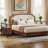 Set of 2 Brown Narrow End Tables with Drawers and Open Shelf, Modern Industrial Nightstands with Storage for Bedroom, Sofa Side or Small Spaces-1313099165-1313099166