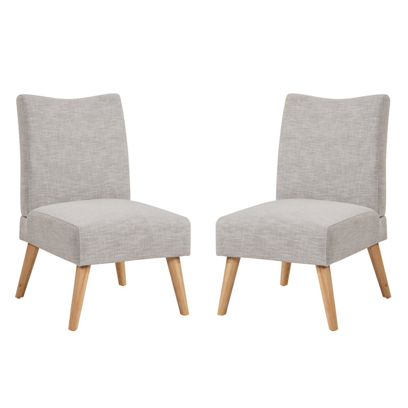 Upholstered Slipper Chair, Gray