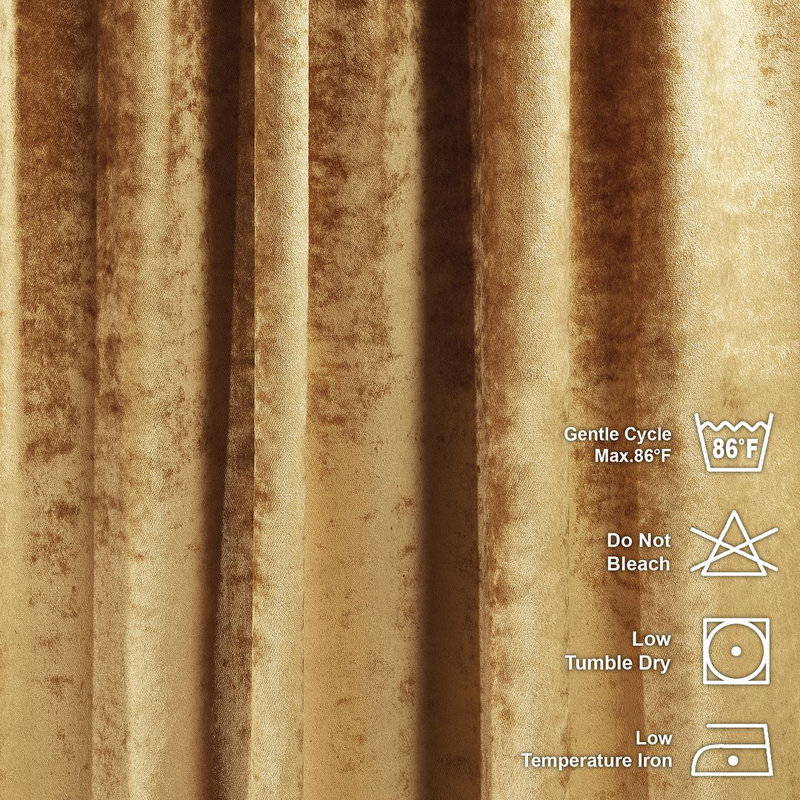 Pinch Plate Room Darkening Extra Long & Extra Wide Decorative Curtain - Single Panel 4, Marigold, 65cm Width x 295cm Drop