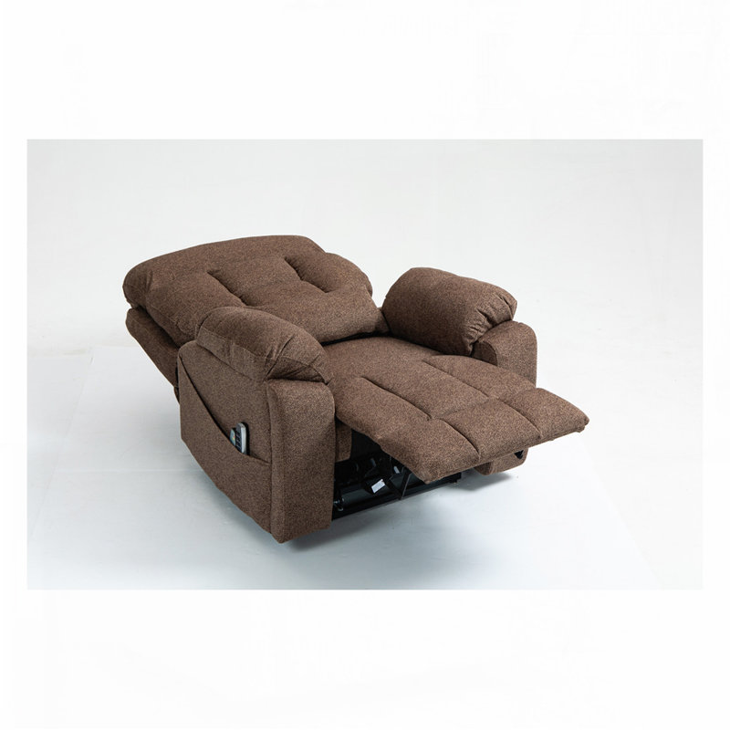 Electric Recliner Chair，can tilt to 180 degrees, 2 pocket cup holders, 2 remote controls, Brown