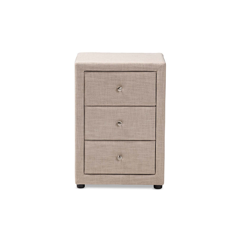 Table de chevet 3 tiroirs Caden Jonesy, Beige