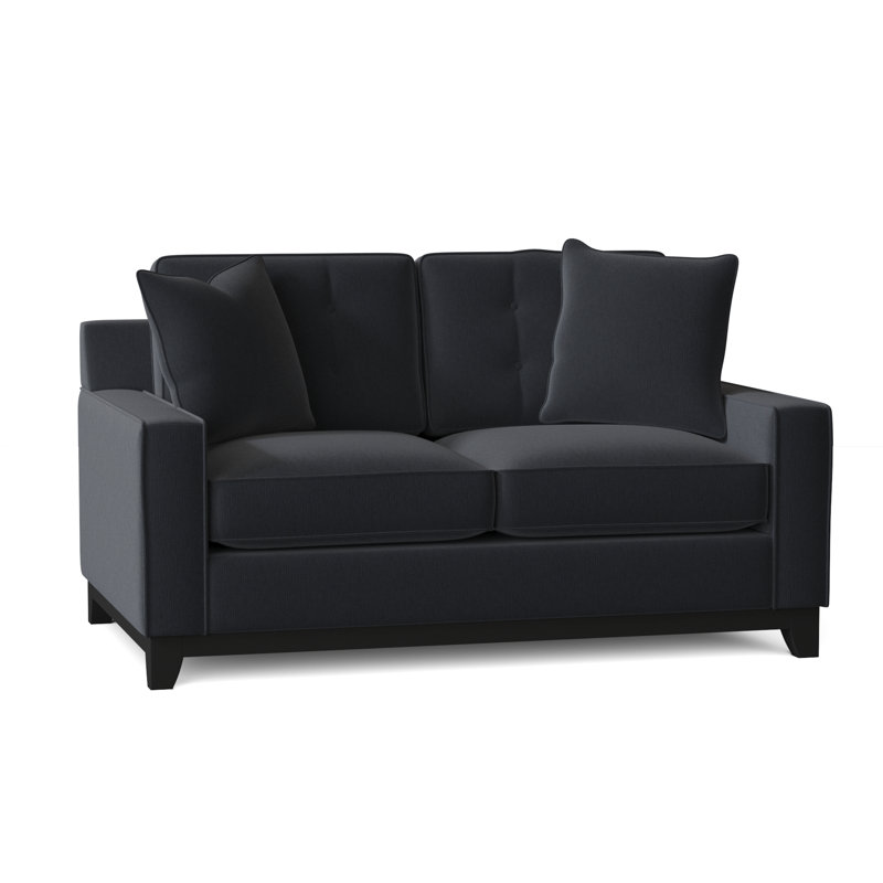 Carollton Upholstered 62'' Loveseat, Heavenly Naval Chenille