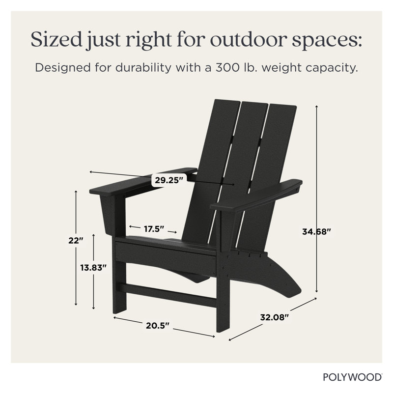POLYWOOD X Sol 72 Jamarion Adirondack Chair in Tangerine, Tangerine