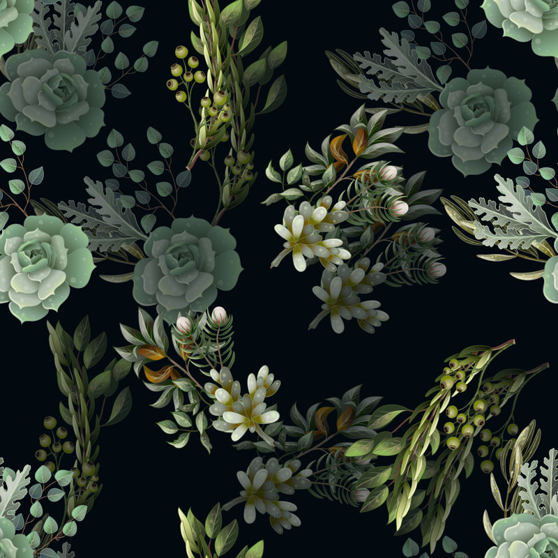 " Pattern With Eucalyptus ", 12" H x 12" W  